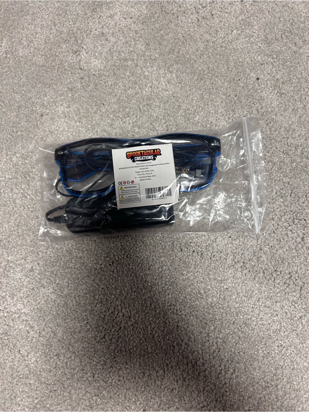 Spooktacular Creations Blue LED Light-Up Glasses - Electronics Wearable